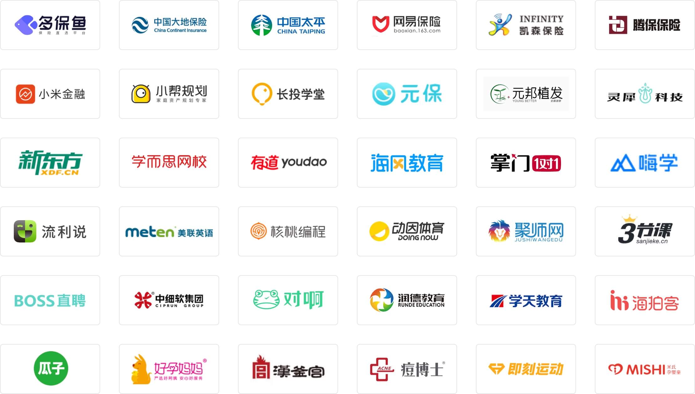 
服务的客户